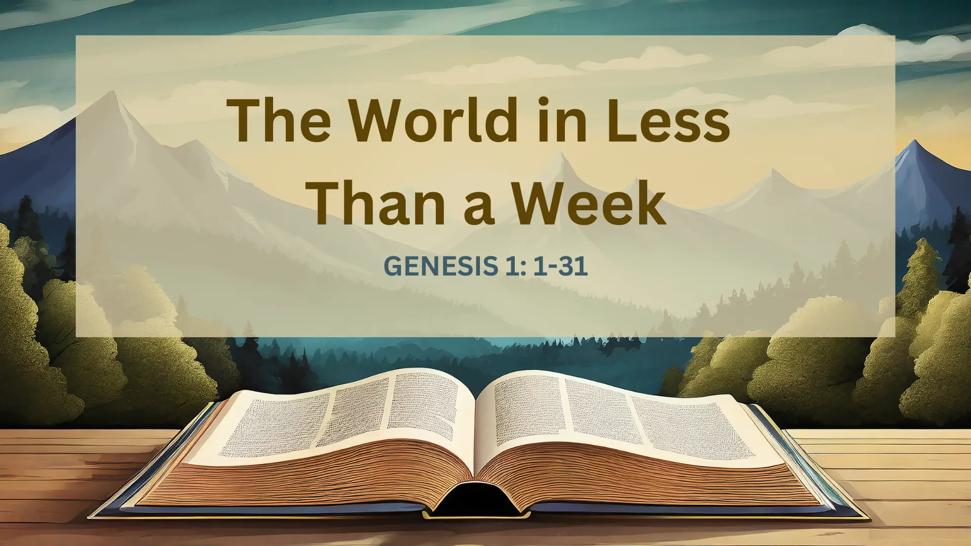The World in Less Than a Week!